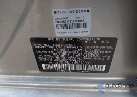 2021 Subaru Crosstrek Limited from USA, damaged, VIN JF2GTHMCXM8278891